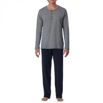 Schiesser Pyjama selected! premium inspiration, (2 tlg.), mit praktischer Knopfleiste