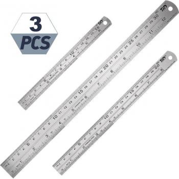 3-Piece Steel Measuring Ruler Set