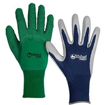 Lakeland Active Two-Pack Garden Work Gloves XL – Field Green & Oxford Blue