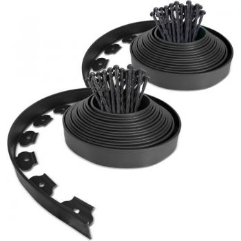 Black 10‑Meter Landscape Border, 30 Pegs Included – AIPERQ Flex Edge