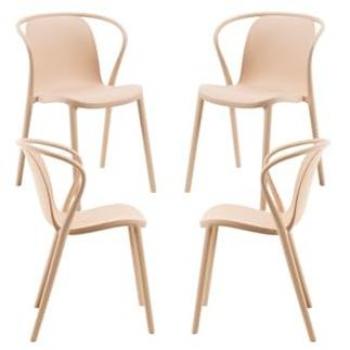 Conjunto de 4 Sillas Zotli de Estilo Campestre – Beige