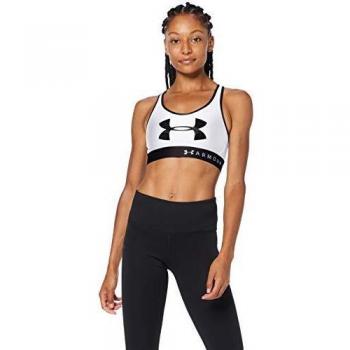 Under Armour Damen Armour Mid Sport-BH, Racerback Design, Weiß, XL