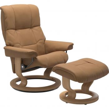 Stressless Mayfair Set: Relaxsessel + Hocker, Classic Base, Eichenbau, 3 Größen