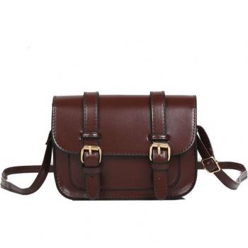Bolso de mano de cuero para mujer, estilo vintage e informal con cierre de solapa