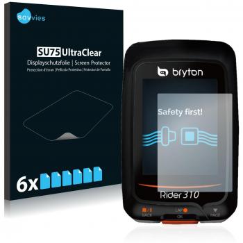 Savvies Anti-Scratch Screen Shield compatible with Bryton Rider 310 (Clear, 6 Pack)