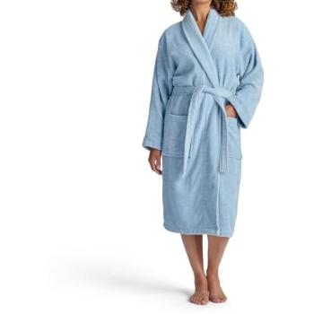 Women’s Serene Cotton Comfort Robe – Large, Blue
