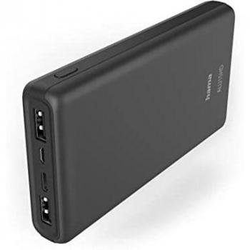 HAMA 201655 Power Pack ALU15HD 15000mAh, 3 Ausgänge: 1x USB-C, 2x USB-A, Anthrazit