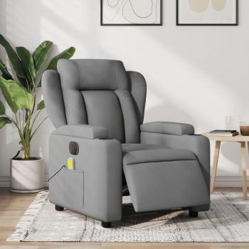 Día y Noche Sillón reclinable de masaje eléctrico tela gris claro