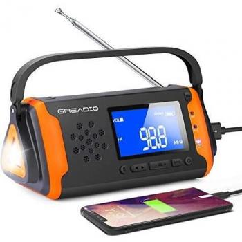 Hand-Cranked Radio with Built-in Power Bank (4000mAh)