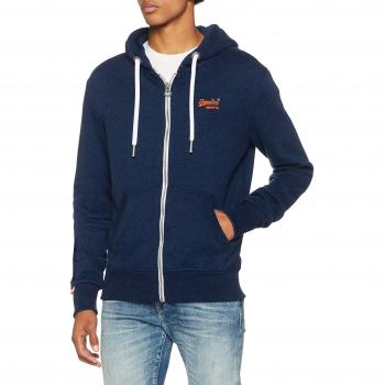 Superdry Hoodie Orange Label, Hombre, Azul (Montana Blue Grit Uj1), Talla Pequeña