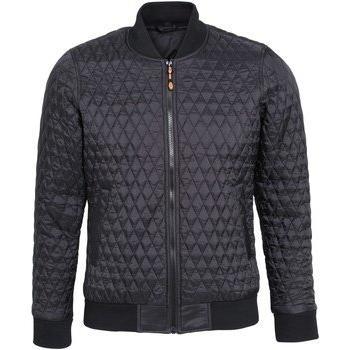 Black Quilted Zip-Up Jacket for Women