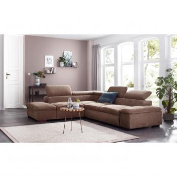 Ecksofa Alberto mit Kopfteilverstellung und Antiklederoptik
