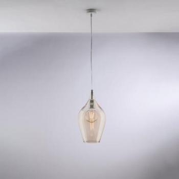 BONETTI ILLUMINA Hängelicht aus Metall mit bernsteinfarbenem Pyrexglas 1 Licht H.42