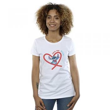 T‑shirt féminin coton Disney – Lilo & Stitch « Maman, je t’aime » (S, blanc)