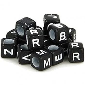 Artemio Set de 300 Perles Alphabet Cubes, Plastique, Multicolore, 10 x 2 x 14 cm