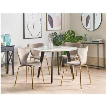 Sillas de comedor en terciopelo gris pardo, conjunto Boonville (2 unidades)
