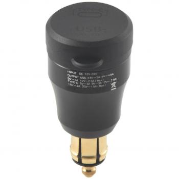 Énergie Moto Extérieure 12V/24V, Chargeur USB‑C Étanche Noir