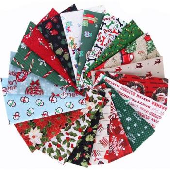 Tie Dye Christmas Fabric Set for DIY Handmade Sewing (5/10 Pieces)