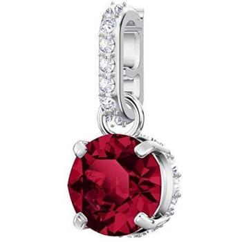 Swarovski 5437318 Charm Placcatura Rodio Luglio Rosso Scuro