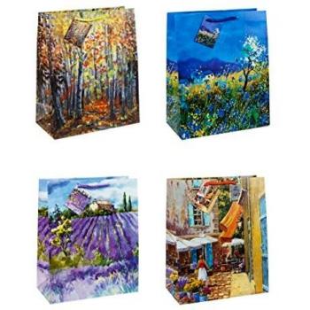 12er Pack Geschenktüte groß ca. 26 x 13,5 x 32 cm TSI FINE ARTS