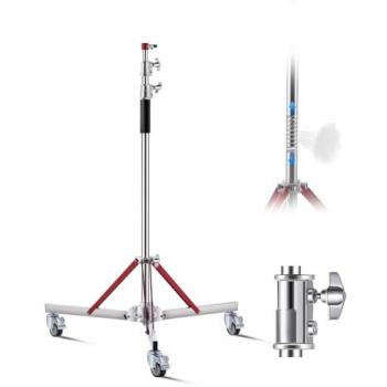 Support éclairage VEVOR pour studio – Roulettes, 320 cm, compatible Monolight