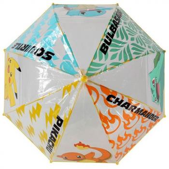 Paraguas Pokémon, Transparente, de EVA, Manual, Niños, Niñas, Infantil, 48 cm, Color Mix, Kiglam