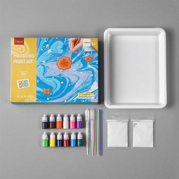 Set de pintura artística al agua, 6/12 colores, bandeja A5 para marmoleado, DU55
