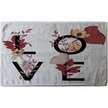 Red Heart Typography Kitchen Towel
