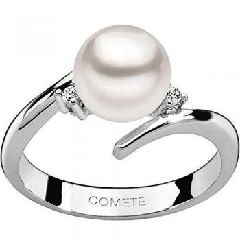 Anneau de Comète en Or Blanc, Perle & Diamants ANP332