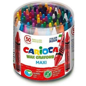 Carioca Pastelli Maxi Wax, a Cera Lavabili con Punta Grossa per
