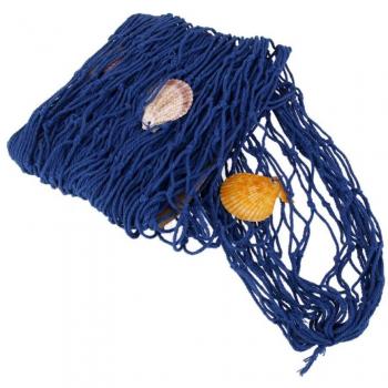 WINOMO Rete da Pesca Decorativa Netto Cottone con Conchiglie Addobbi Feste Casa 2mx1m