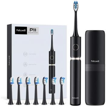 Fairywill Sonic Elektrische Tandenborstel met 8 Vervangende Borstels en Snelle Oplading