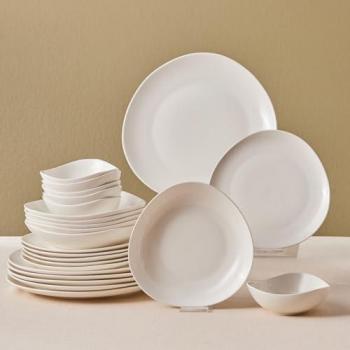 Streamline Rubicon 24-Item Tableware Kit by Karaca, White (6-Person)