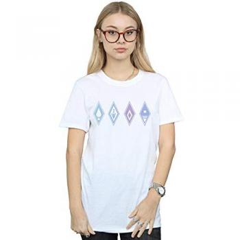 T-shirt Disney La Reine des Neiges 2 Femme Symboles Éléments Blanc