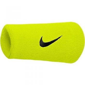 Muñequera NIKE Swoosh, Doble Ancha, Hombre, Multicolor (Atomic Green/Negro)