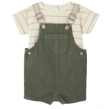 VERTBAUDET Tenue bébé rayée vert avec salopette