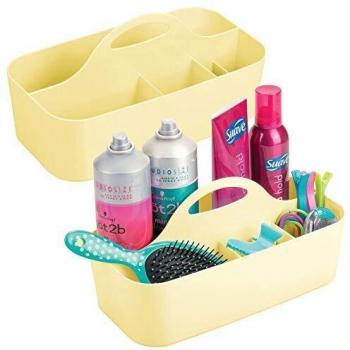 MDesign Two‑Pack Light Yellow Bathroom Caddy