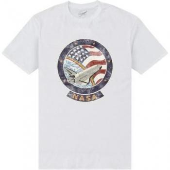 T-shirt unisexe NASA blanc délavé