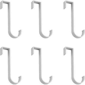 Bath Towel Rack Hooks, 6-Piece, Behind Door Installation, Aluminum Made