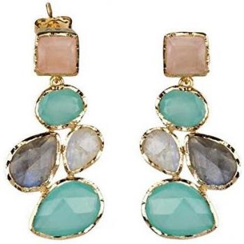 Pendientes Vidal & Vidal con cuarzo y piedras de colores