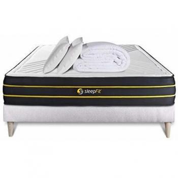 Matelas Ultra 140x190 + sommier + Couette + 2 oreillers