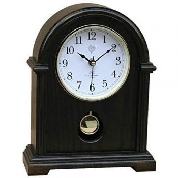 Klassische Nussbaum-Tischuhr mit Pendel und 24 x 30,5 x 9 cm Abmessungen