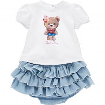 Combinaison MONNALISA Enfant 3M en coton blanc et bleu