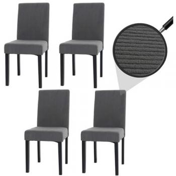 Pack de 4 chaises Littau, design moderne, gris foncé