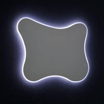 Miroir Élégant 100x75 avec Cadre Rétro et Éclairage LED