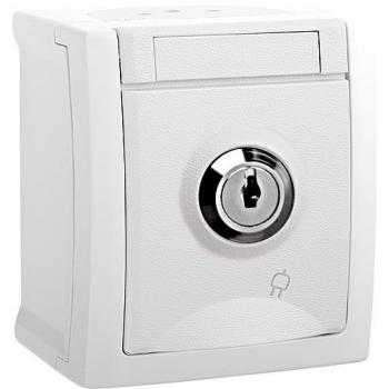Panasonic Pacific FR Schuko-Steckdose IP54 abschließbar weiß
