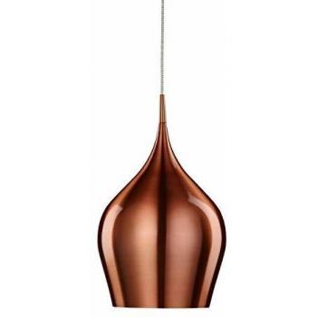 Vibrant 1 Light Large Dome Ceiling Pendant Copper, E27