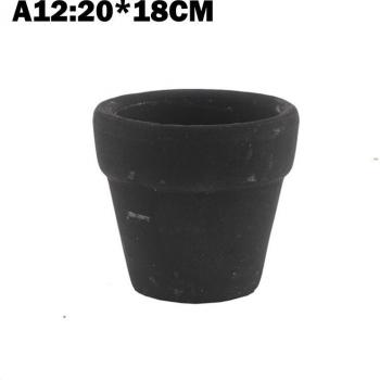 Small Black Ceramic Pot for Succulent Plants