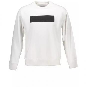 Calvin Klein Long-Sleeve White Cotton Jumper