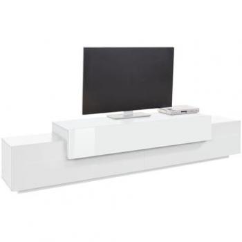 Mueble Televisor 240 cm Blanco, 4 Almacenes y 3 Puertas – Estilo Moderno Corona Low Bial